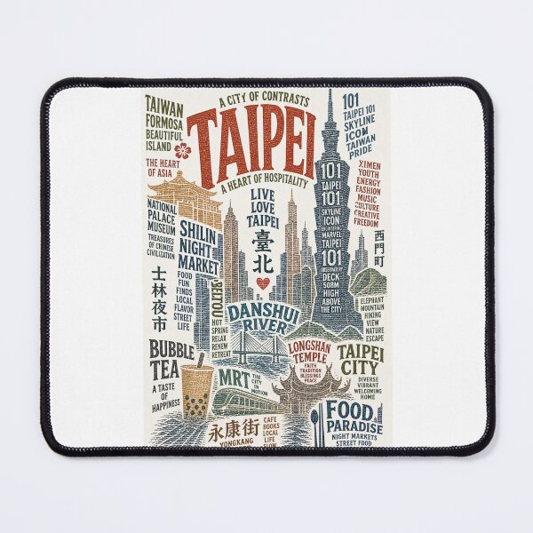 Item preview, Taipei Taiwan Taipei 101 Shilin Night Market Cityscape Typography designed and sold by Places On Earth.