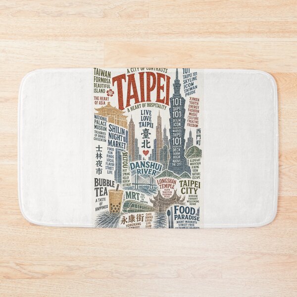 Item preview, Taipei Taiwan Taipei 101 Shilin Night Market Cityscape Typography designed and sold by Places On Earth.