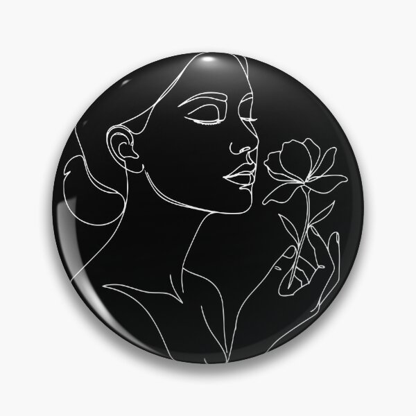 Item preview, Unisex line art T-shirt, minimalist face sketch, aesthetic clothing, abstract woman portrait with lily, essential T-shirt, one-line female drawing shirt designed and sold by Realmoood.