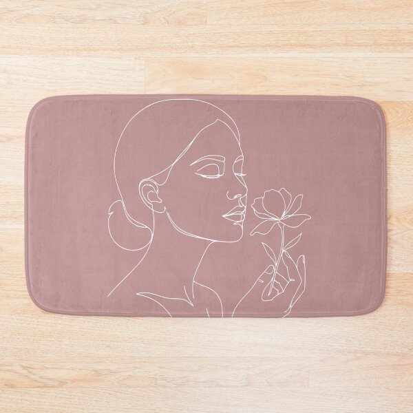 Item preview, Unisex line art T-shirt, minimalist face sketch, aesthetic clothing, abstract woman portrait with lily, essential T-shirt, one-line female drawing shirt designed and sold by Realmoood.
