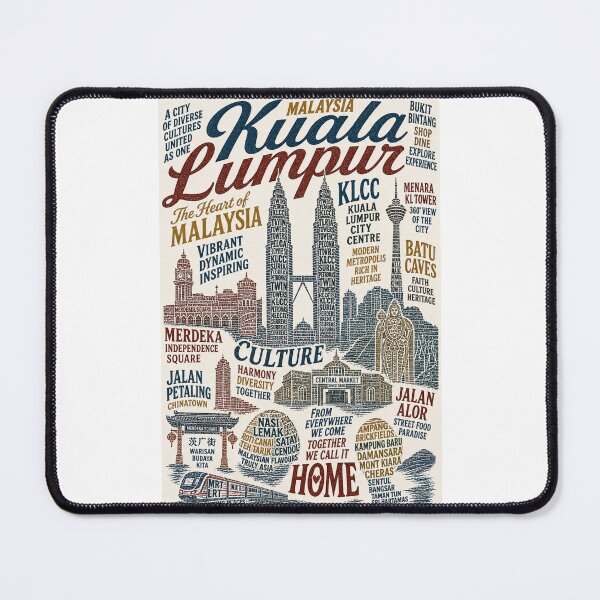 Item preview, Kuala Lumpur Malaysia Petronas Towers KLCC City Skyline Typography designed and sold by Places On Earth.