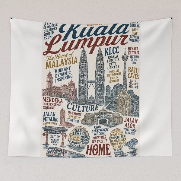 Item preview, Kuala Lumpur Malaysia Petronas Towers KLCC City Skyline Typography designed and sold by Places On Earth.