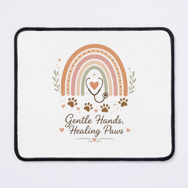 Item preview, Gentle Hands Healing Paws Boho Stethoscope Rainbow Veterinary Art designed and sold by batoot1.