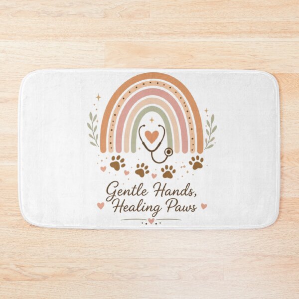 Item preview, Gentle Hands Healing Paws Boho Stethoscope Rainbow Veterinary Art designed and sold by batoot1.