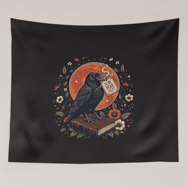Item preview, Vintage Is He Dead Yet Funny Raven Gothic Bird Humor Design designed and sold by kiralynstration.