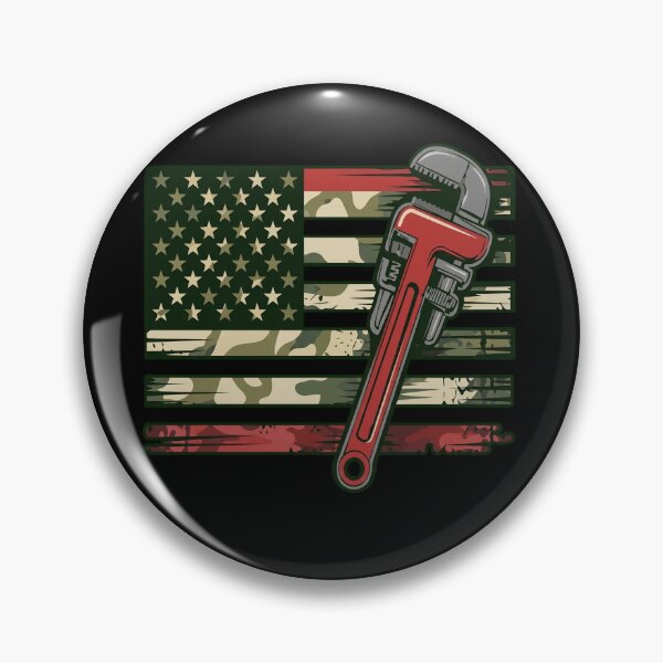 Item preview, Patriotic American Plumber Pipe Wrench Camo Flag designed and sold by haitrieuic96.