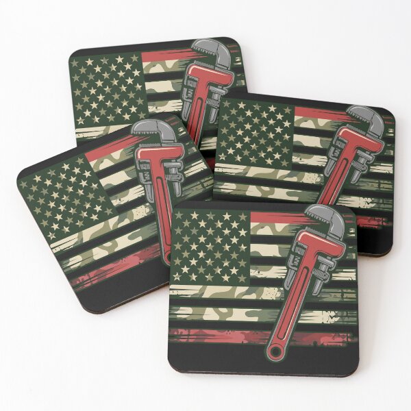 Item preview, Patriotic American Plumber Pipe Wrench Camo Flag designed and sold by haitrieuic96.