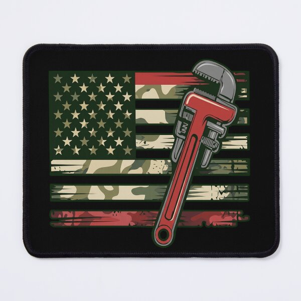 Item preview, Patriotic American Plumber Pipe Wrench Camo Flag designed and sold by haitrieuic96.