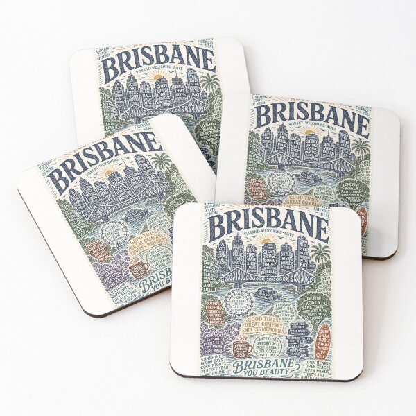 Item preview, Brisbane Australia Story Bridge South Bank River City Travel Typography designed and sold by Places On Earth.