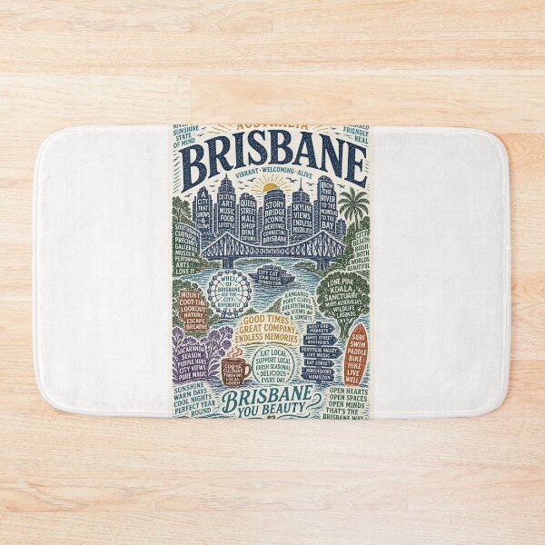 Item preview, Brisbane Australia Story Bridge South Bank River City Travel Typography designed and sold by Places On Earth.