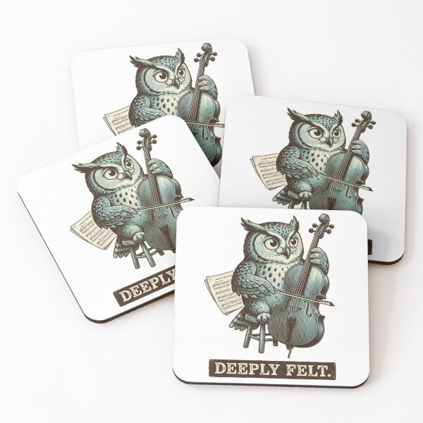 Item preview, Owl Cello Elegant Tee designed and sold by Ortsas.