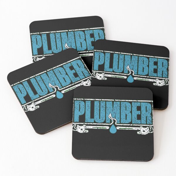 Item preview, Vintage Plumber Typography Design with Pipe Wrenches and Water Drop designed and sold by haitrieuic96.