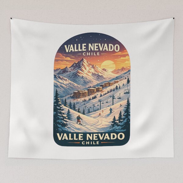 Item preview,  Valle Nevado Chile Andes Ski Resort Snow Mountain Sunset Adventure designed and sold by Places On Earth.