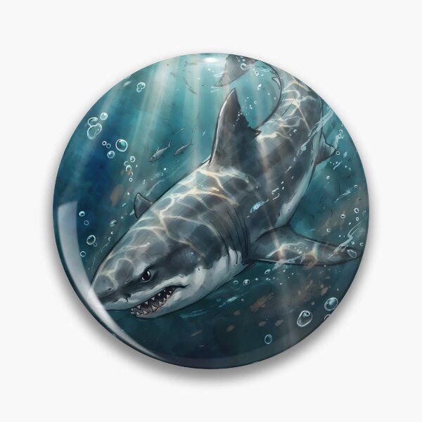 Item preview, Great White Shark In The Ocean Watercolor designed and sold by RubisLeaf.