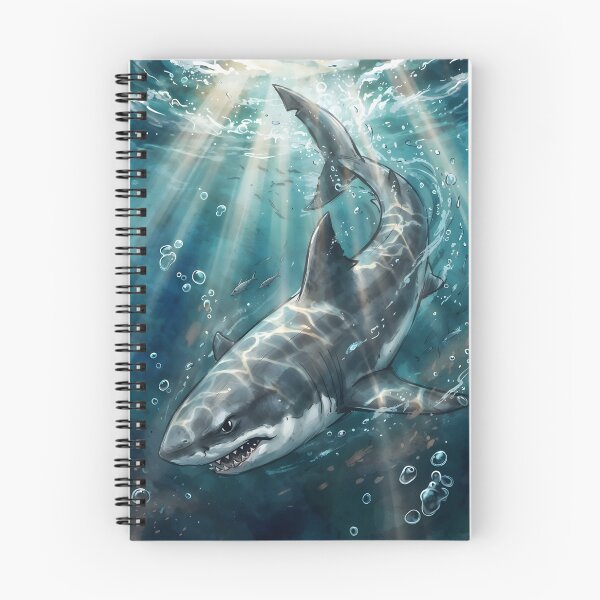 Item preview, Great White Shark In The Ocean Watercolor designed and sold by RubisLeaf.