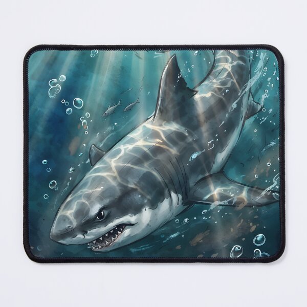 Item preview, Great White Shark In The Ocean Watercolor designed and sold by RubisLeaf.