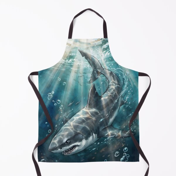 Item preview, Great White Shark In The Ocean Watercolor designed and sold by RubisLeaf.