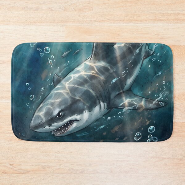 Item preview, Great White Shark In The Ocean Watercolor designed and sold by RubisLeaf.
