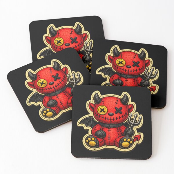 Item preview, Creepy Cute Devil Plush - Voodoo Demon Doll Sticker Art designed and sold by myforestfog.