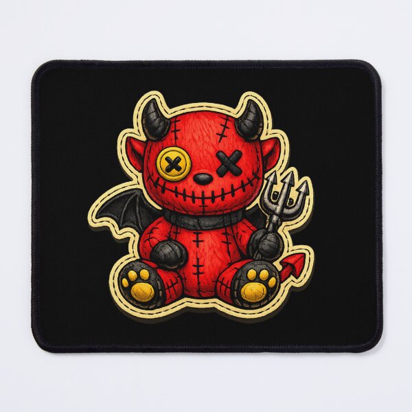 Item preview, Creepy Cute Devil Plush - Voodoo Demon Doll Sticker Art designed and sold by myforestfog.