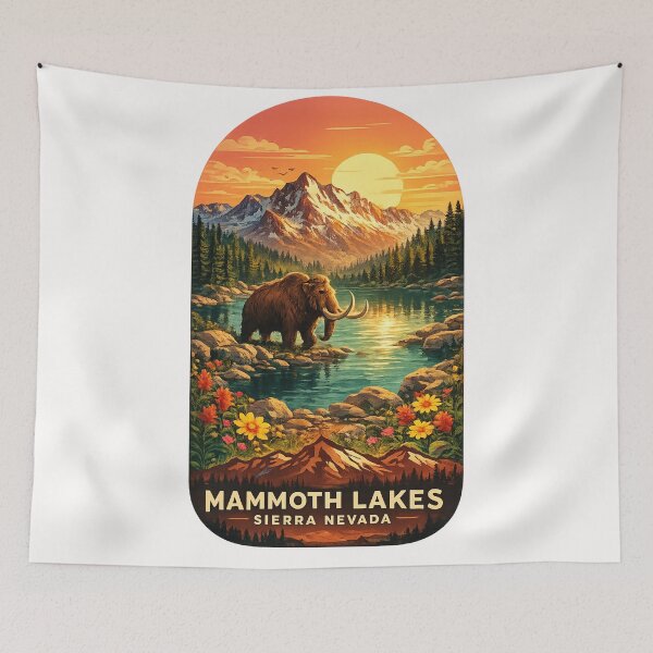 Item preview, Mammoth Lakes Sierra Nevada Woolly Mammoth Alpine Lake Mountain Sunset designed and sold by Places On Earth.
