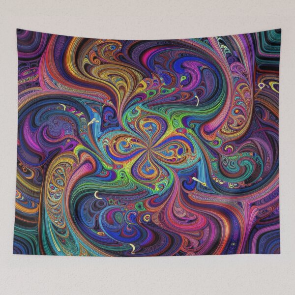 Item preview, Vibrant Fractal Fantasy Art inspired by Julie Bell with glowing energy and mystical color power designed and sold by FotoworldEdel.