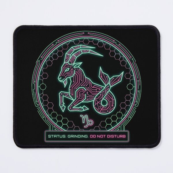 Item preview, Capricorn Cyberpunk Zodiac Status Grinding Do Not Disturb Funny Astrology Design designed and sold by StillWildink.
