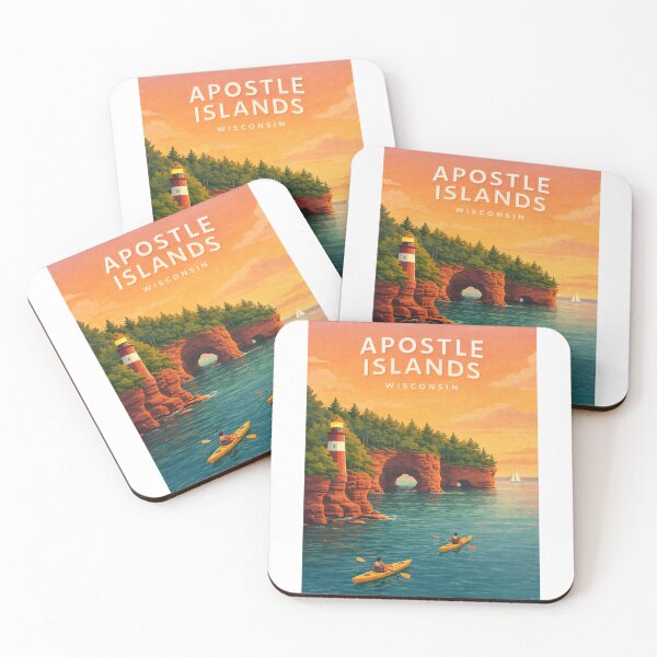 Item preview,  Apostle Islands Wisconsin Lake Superior Sea Caves Lighthouse Coastline designed and sold by Aryabek.