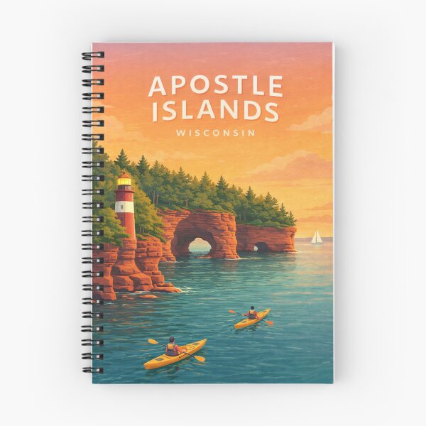 Item preview,  Apostle Islands Wisconsin Lake Superior Sea Caves Lighthouse Coastline designed and sold by Aryabek.