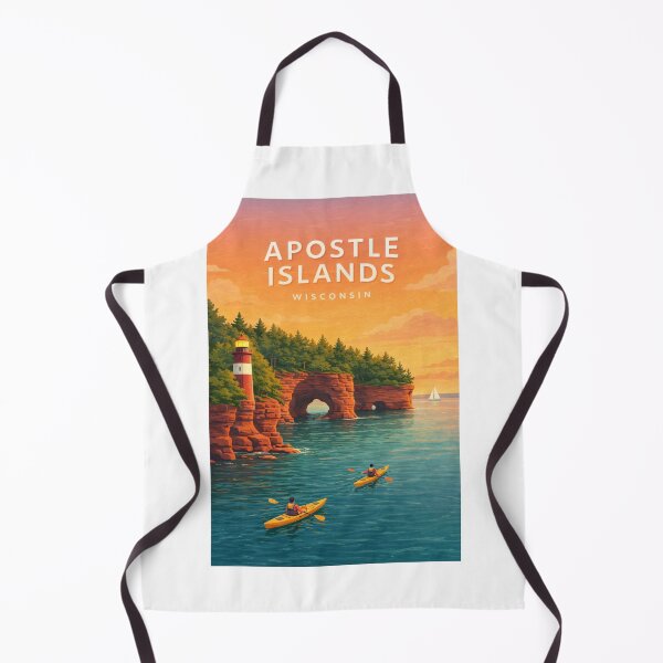 Item preview,  Apostle Islands Wisconsin Lake Superior Sea Caves Lighthouse Coastline designed and sold by Aryabek.