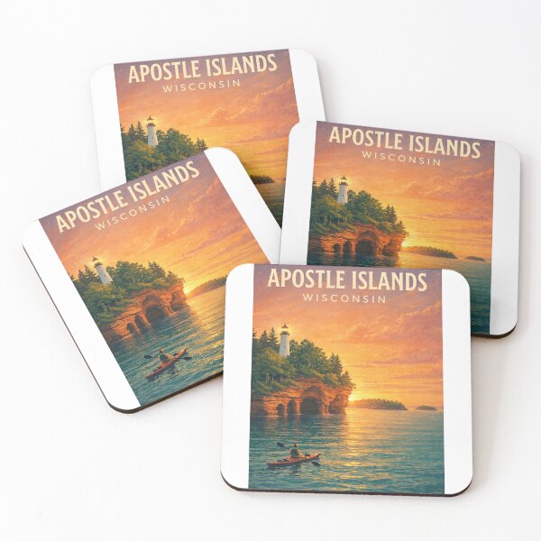 Item preview, Apostle Islands Bayfield Wisconsin Lake Superior Lighthouse Kayaking Coast designed and sold by Aryabek.