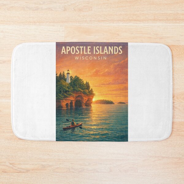 Item preview, Apostle Islands Bayfield Wisconsin Lake Superior Lighthouse Kayaking Coast designed and sold by Aryabek.