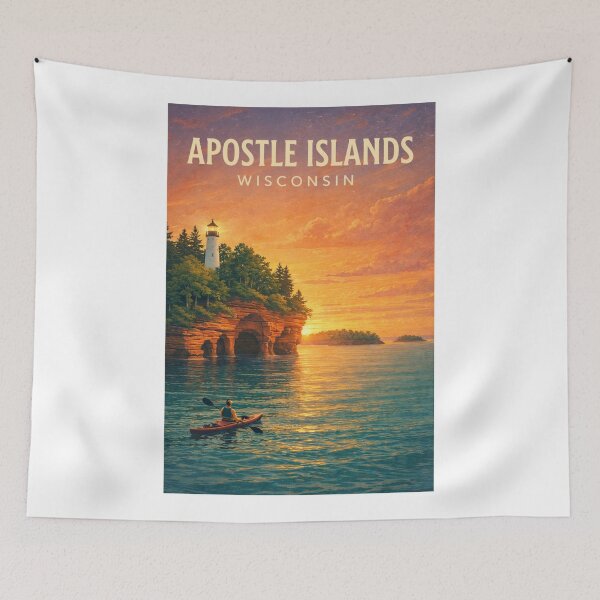 Item preview, Apostle Islands Bayfield Wisconsin Lake Superior Lighthouse Kayaking Coast designed and sold by Aryabek.