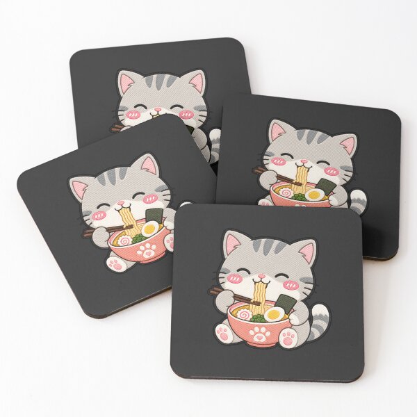 Item preview, Diseño de dibujos animados lindos y kawaii de Ramen Cat designed and sold by ColorSplash123.