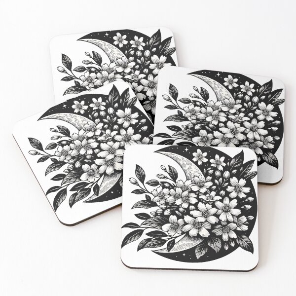 Item preview, Celestial Moon Bloom - Vintage Floral Engraving designed and sold by  AureliusX.