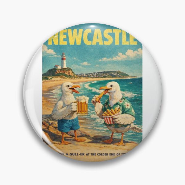 Item preview, Newcastle Beach Lighthouse and Seagull Coastal Humor Australia designed and sold by Aryabek.