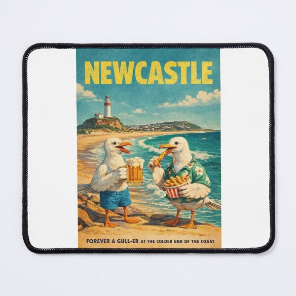 Item preview, Newcastle Beach Lighthouse and Seagull Coastal Humor Australia designed and sold by Aryabek.