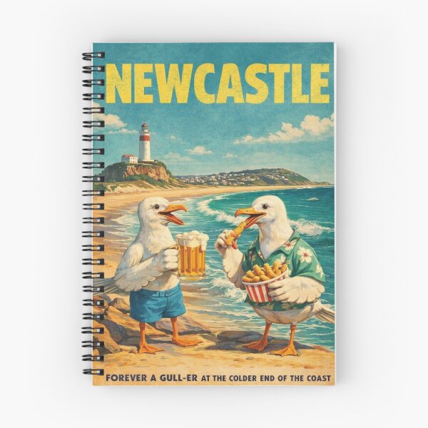 Item preview, Newcastle Beach Lighthouse and Seagull Coastal Humor Australia designed and sold by Aryabek.