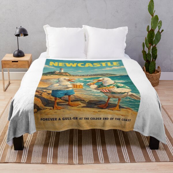 Item preview, Newcastle Beach Lighthouse and Seagull Coastal Humor Australia designed and sold by Aryabek.