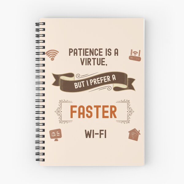 Item preview, Patience and Faster Wi-Fi - Funny Vintage Quote - English designed and sold by Très Joli Brothers.
