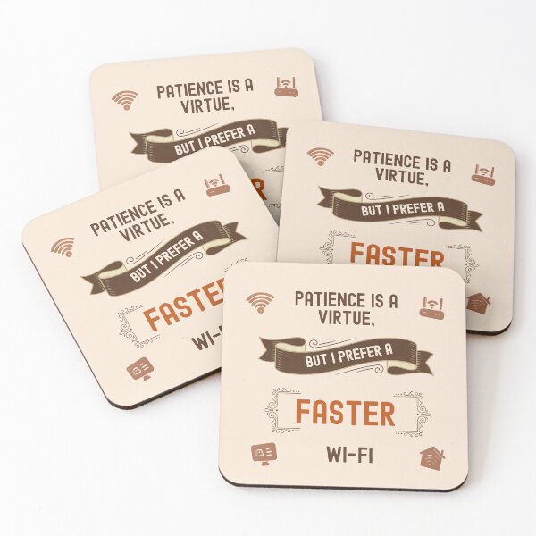 Item preview, Patience and Faster Wi-Fi - Funny Vintage Quote - English designed and sold by Très Joli Brothers.