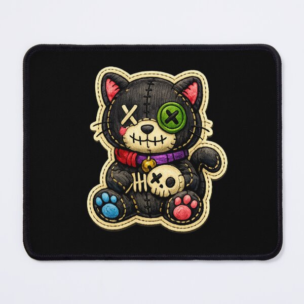 Item preview, Creepy Cute Black Cat Plush - Voodoo Kitten with Skull designed and sold by myforestfog.