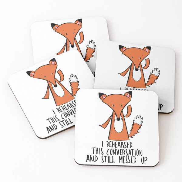 Item preview, Funny Social Anxiety Fox - Rehearsed Conversation designed and sold by DesignFreakArt.