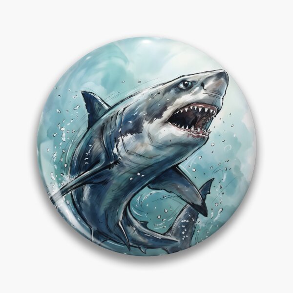 Item preview, Great White Shark Swimming Under Ocean Sunlight designed and sold by RubisLeaf.