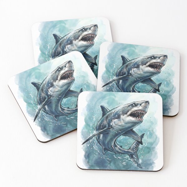 Item preview, Great White Shark Swimming Under Ocean Sunlight designed and sold by RubisLeaf.