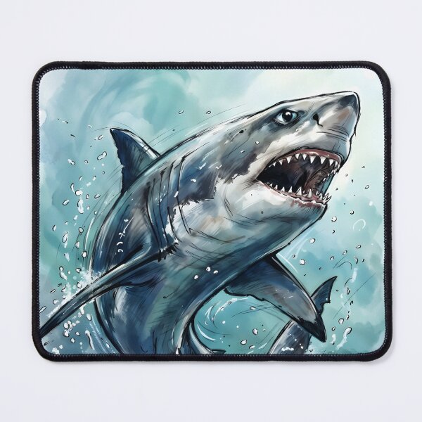 Item preview, Great White Shark Swimming Under Ocean Sunlight designed and sold by RubisLeaf.