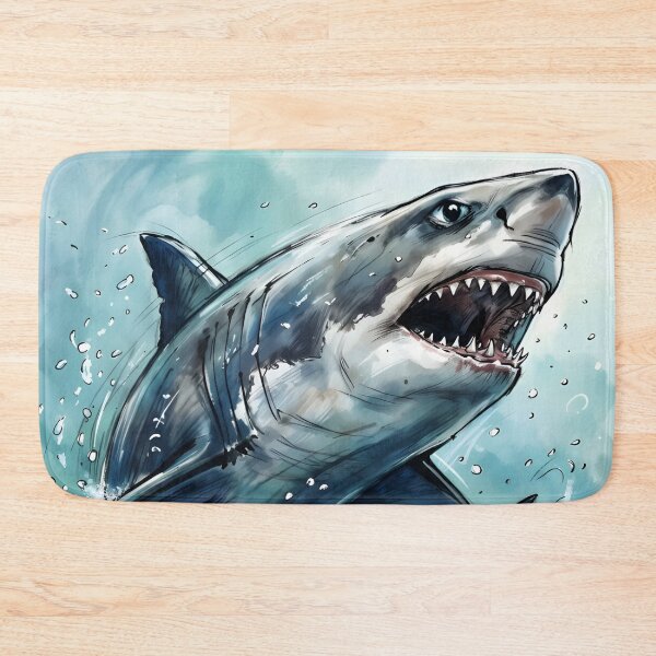 Item preview, Great White Shark Swimming Under Ocean Sunlight designed and sold by RubisLeaf.
