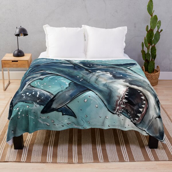 Item preview, Great White Shark Swimming Under Ocean Sunlight designed and sold by RubisLeaf.