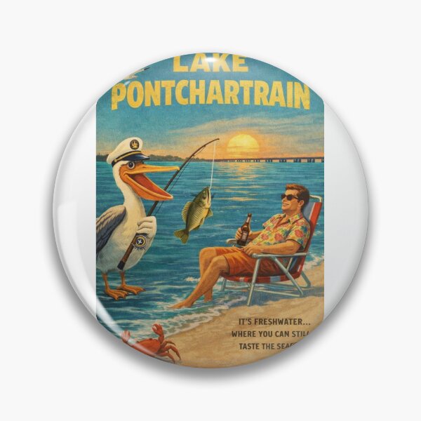Item preview, Lake Pontchartrain Louisiana Pelican Fishing Gulf Coast Sunset designed and sold by Aryabek.