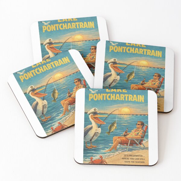 Item preview, Lake Pontchartrain Louisiana Pelican Fishing Gulf Coast Sunset designed and sold by Aryabek.